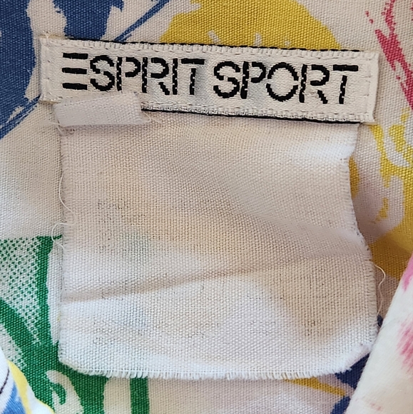 80's ESPRIT SPORT Vintage Pop Art Warhol Style Print Button Fown Long Sleeve MED - Picture 6 of 15